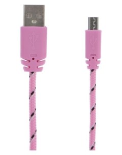 Кабель Luazon Micro USB Usb 1 А 1 м оплётка нейлон розовый Luazon home