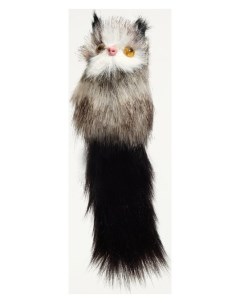 Игрушка для кошек Кот дружок искусственный мех корпус 7 см бело коричневая чёрная Nnb