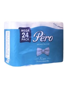 Бумага туалетная Talcum 3 слойная 24 рулона белая ароматизированная Péro