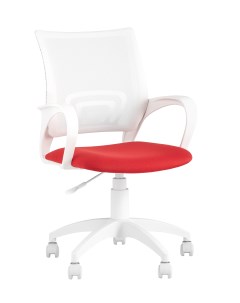 Кресло офисное topchairs st basic w красная ткань крестовина белый пластик белый Stool group