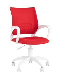 Кресло офисное topchairs st basic w спинка белая сетка сиденье красная ткань крестовина белый пласти Stool group