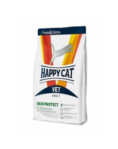 Vet Diet Skin Protect полнорационный сухой корм для кошек с чувствительной кожей диетический Happy cat