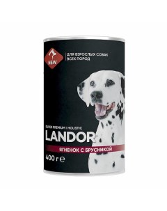 Полнорационный влажный корм для собак паштет с ягненком и брусникой в консервах Landor