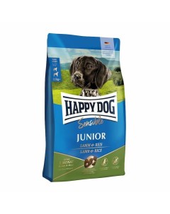 Sensible Junior Lamb Rice полнорационный сухой корм для юниоров средних и крупных пород с 7 месяцев  Happy dog