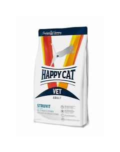 Vet Diet Struvit полнорационный сухой корм для кошек при мочекаменной болезни для расстворения струв Happy cat