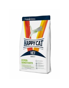 Vet Hypersensitivity полнорационный сухой корм для кошек с пищевой аллергией диетический 1 кг Happy cat
