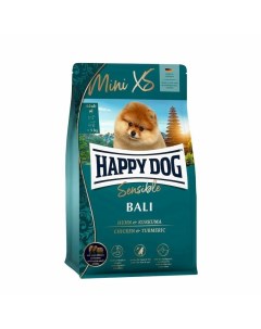 Sensible Mini XS Bali полнорационный сухой корм для собак миниатюрных пород с чувствительным пищевар Happy dog