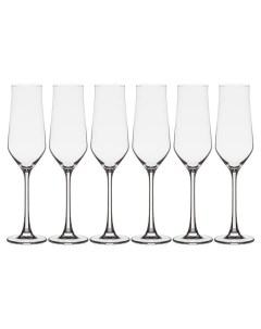 Набор бокалов для шампанского Alca 6 шт 220 мл стекло Кристаллическая богемия