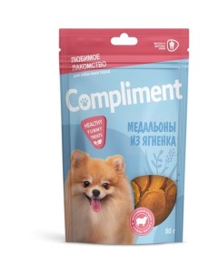 Лакомство для собак мини пород Медальоны из ягненка 50 гр Compliment