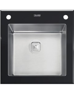 Мойка кухонная Ceramic Glass 50х50 см нержавеющая сталь керамическое стекло квадратная цвет черный Tolero