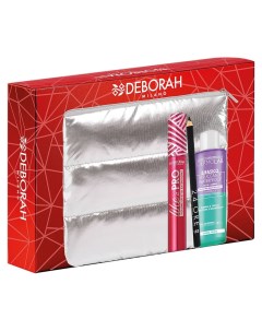 Подарочный набор 3 в косметичке тушь для ресниц Like A Pro карандаш для век cредство для снятия водо Deborah