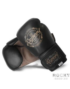 Перчатки боксерские Fight Expert Vintage Black на липучке кожа 12 OZ Flamma