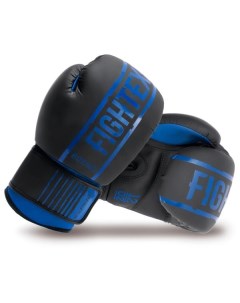 Боксерские перчатки Fight Expert Matte Black Blue 14 OZ Flamma
