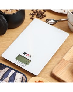 Весы кухонные электронные стекло PT 210 платформа точность 1 г до 5 кг LCD дисплей белые PT 210 Rion