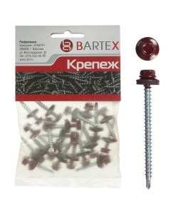 Саморез кровельный диаметр 4 8х70 мм 10 шт красный пакет Bartex
