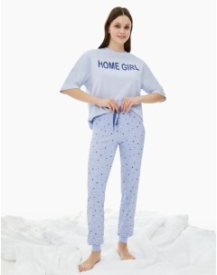 Голубые пижамные брюки Jogger со звёздами Gloria jeans
