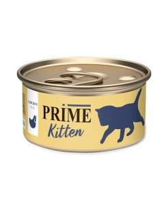 Kitten влажный корм для котят паштет с курицей в консервах 75 г Prime