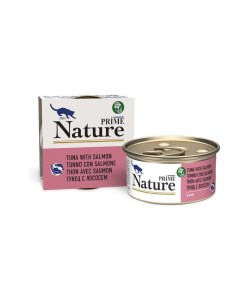 Nature влажный корм для кошек с тунцом и лососем кусочки в бульоне в консервах 85 г Prime