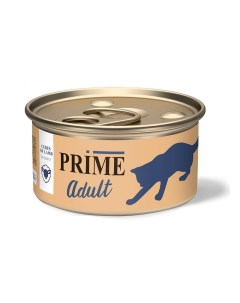 Adult влажный корм для кошек с ягненком кусочки в соусе в консервах 75 г Prime
