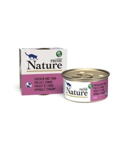 Nature влажный корм для кошек с курицей и тунцом волокна в бульоне в консервах 85 г Prime