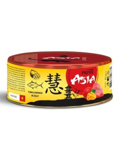 Asia влажный корм для кошек с тунцом и манго кусочки в желе в консервах 85 г Prime