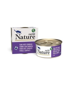 Nature влажный корм для кошек с тунцом и ширасу кусочки в бульоне в консервах 85 г Prime