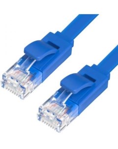 Greenconnect Патч корд прямой 20 0m UTP кат 5e синий позолоченные контакты 24 AWG литой GCR LNC01 20 Green connection