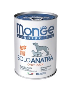 Dog Monoprotein Solo консервы для собак паштет из утки 400г Monge