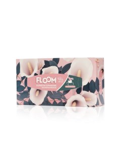 Бумажные косметические салфетки Розовые цветы 2х слойные в коробке 100шт Floom