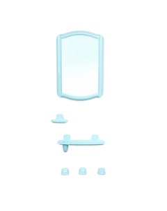 Набор для ванной 7 предметов мята зеркало 352х520 фигурное НВ04657 Беросси