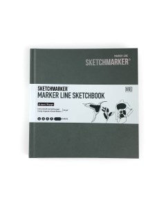 Скетчбук для маркеров MARKER LINE 16 3х16 3 см 48 л 160 г твердая обл угольный Sketchmarker