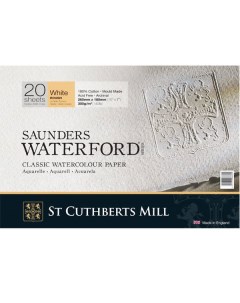 Альбом склейка для акварели Saunders Waterford Rough крупное зерно 26х18 см 20 л 300 г белый St cuthberts mill