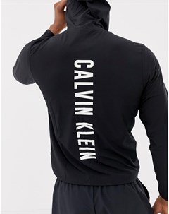 Спортивная куртка с капюшоном и логотипом на спине Calvin klein performance