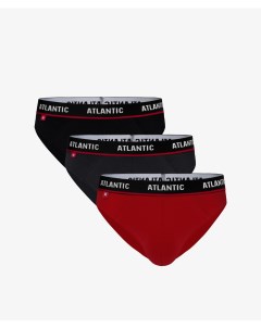 Мужские трусы слипы спорт набор 3 шт хлопок черные графит красные Atlantic