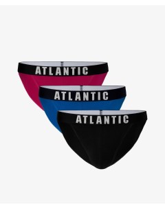 Мужские трусы слипы танга набор 3 шт хлопок розовые голубые темно синие Atlantic