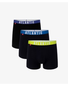 Мужские трусы шорты набор из 3 шт хлопок темно синий микс Atlantic