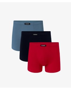 Мужские трусы шорты набор из 3 шт хлопок деним темно синие красные Atlantic