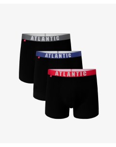 Мужские трусы шорты набор из 3 шт хлопок черный микс Atlantic