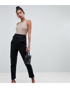 Черные джинсы в винтажном стиле с необработанными краями Boohoo