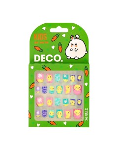 Набор детских накладных ногтей KIDS самоклеящиеся chick 24 шт Deco