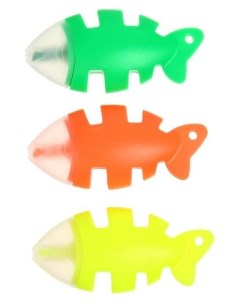 Набор маркеров тестовыделителей 3 штуки 3 цвета фигурных рыбки скошенных 5мм Calligrata