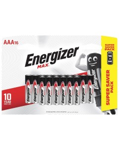 Батарейки комплект 16 шт Max AAA Lr03 24а алкалиновые мизинчиковые E301433301 Energizer
