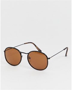 Круглые солнцезащитные очки с коричневыми стеклами Only & sons