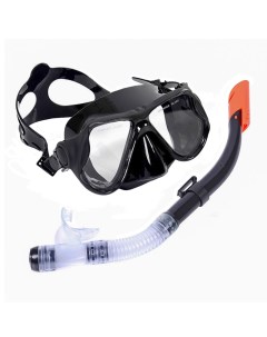 Набор для плавания взрослый маска трубка силикон E33175 черный Sportex