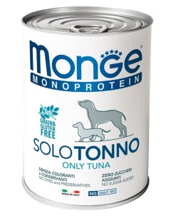 Влажный корм для собак Monoproteico Solo паштет из тунца 0 4 кг Monge