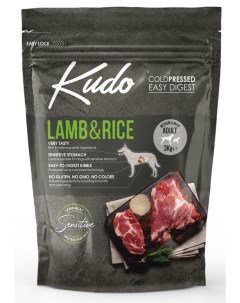 Сухой корм для собак с ягненком и рисом для средних и крупных пород 3 кг Kudo