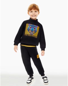 Чёрные спортивные брюки Jogger с нашивкой для мальчика Gloria jeans