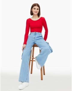 Широкие джинсы Wide leg Cargo с карманами Gloria jeans