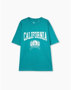 Зелёная футболка Comfort с принтом California Gloria jeans