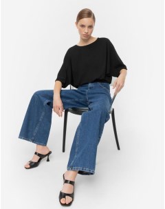 Черная футболка oversize с люрексом Gloria jeans